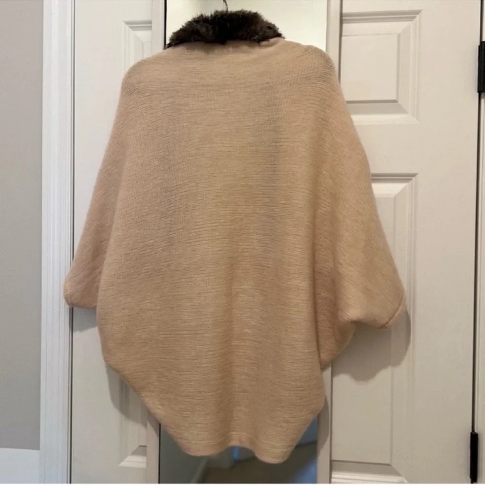 Anthropologie Mad Style 100% Acrylic fur lined open front sweater shrug cardigan